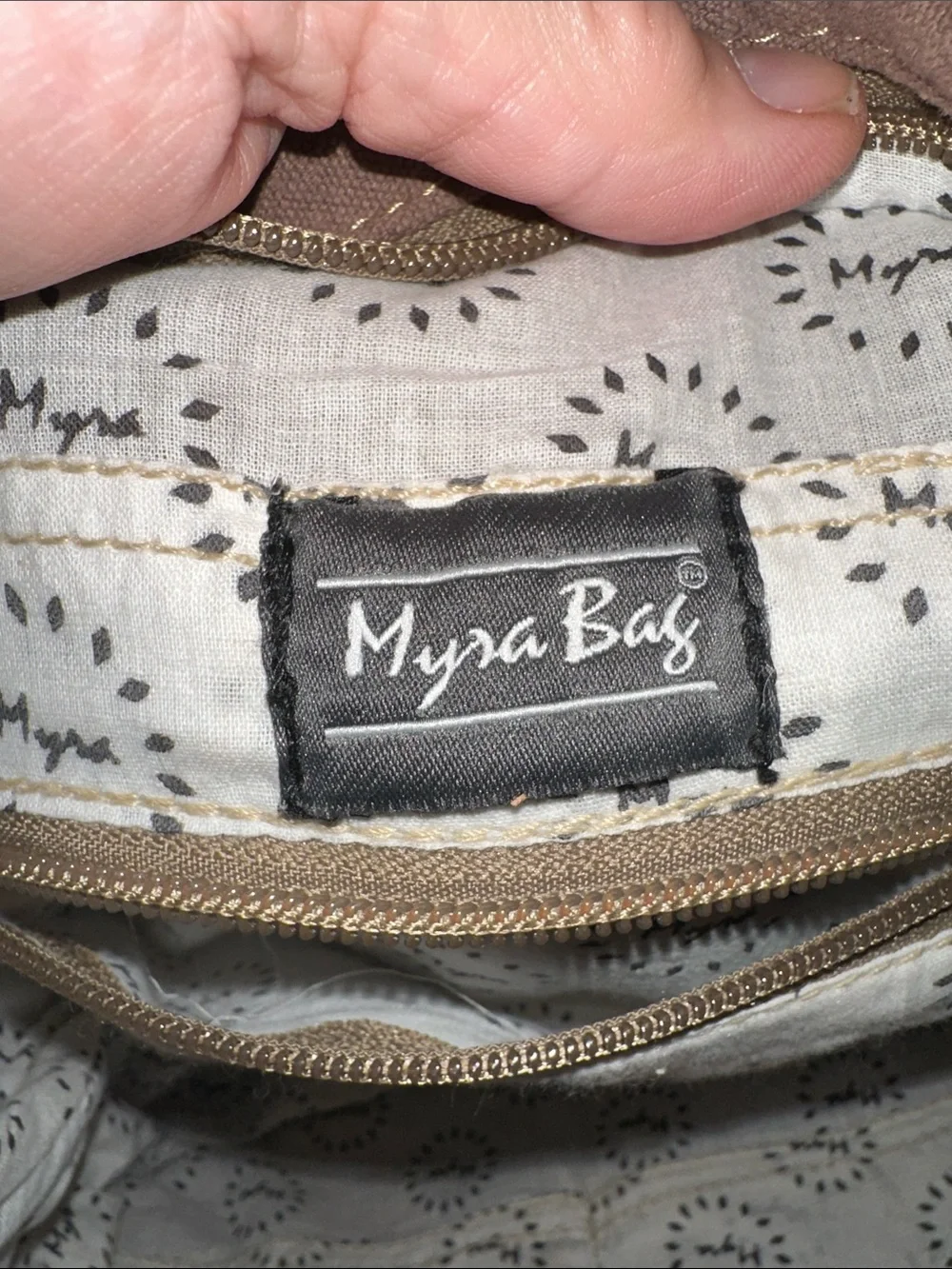 NWT Myra Two Tone Messenger Bag brown suede leather cow hide adj rem strap